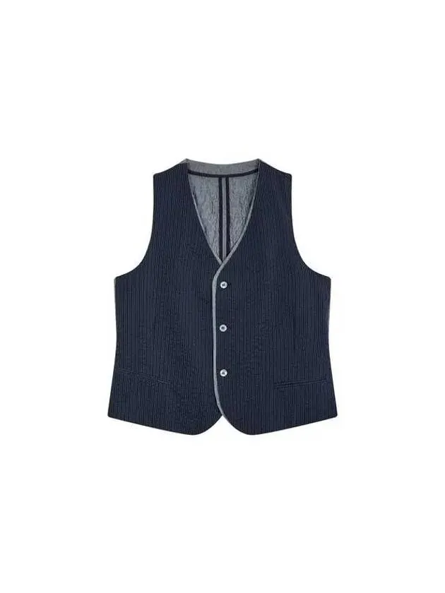 Men s seersucker striped vest navy 271773