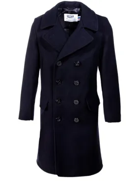 Men's Wool Knee Length Peacoat 714US