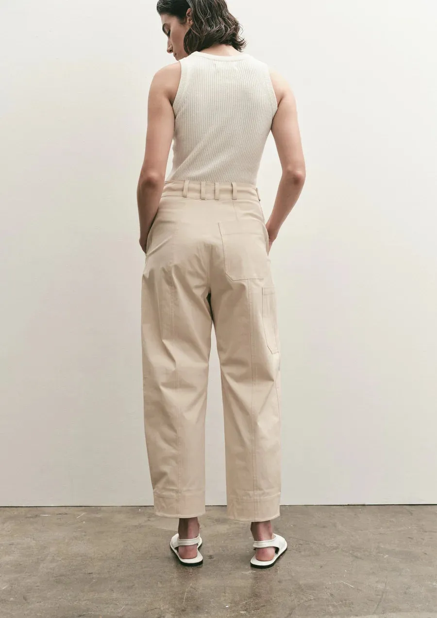 Mijeong Park Cropped Workwear Pants in Light