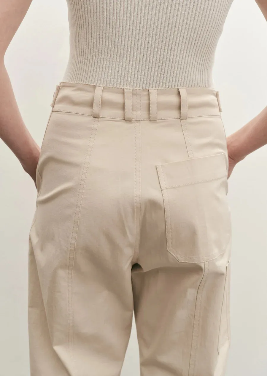 Mijeong Park Cropped Workwear Pants in Light