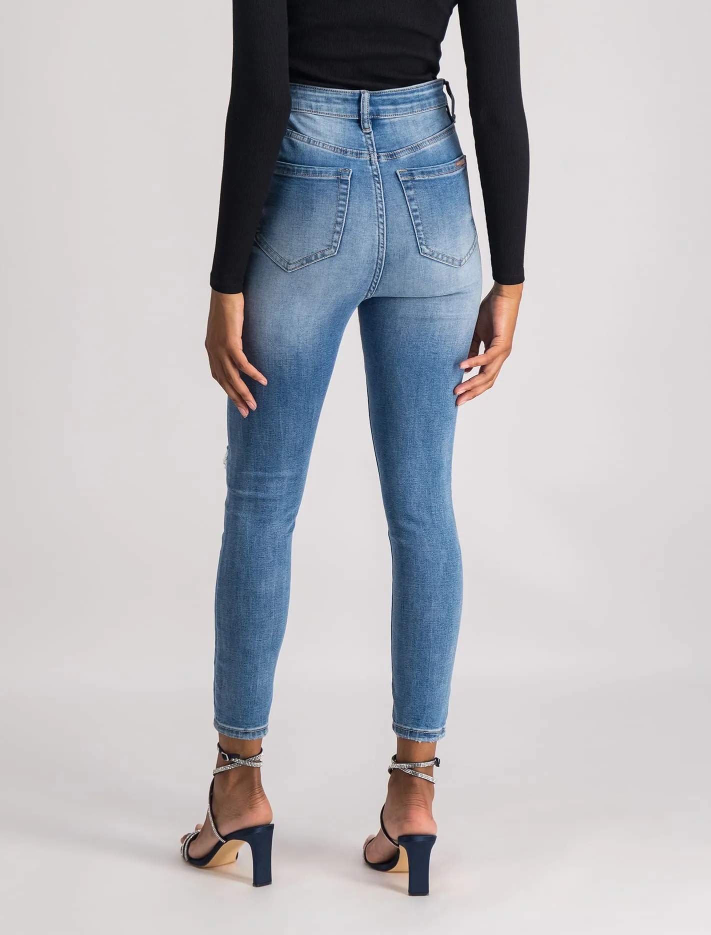 Mila Cropped High-Rise Skinny Jeans