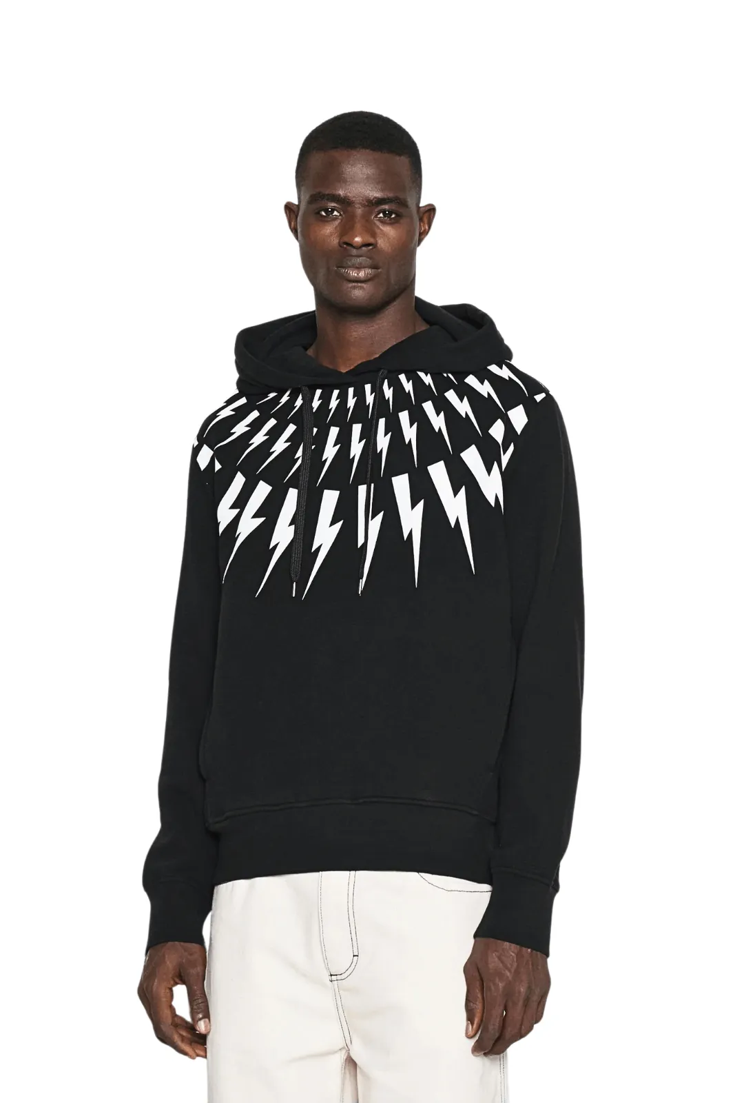 Neil Barrett Fairisle Thunderbolt black Hoodie