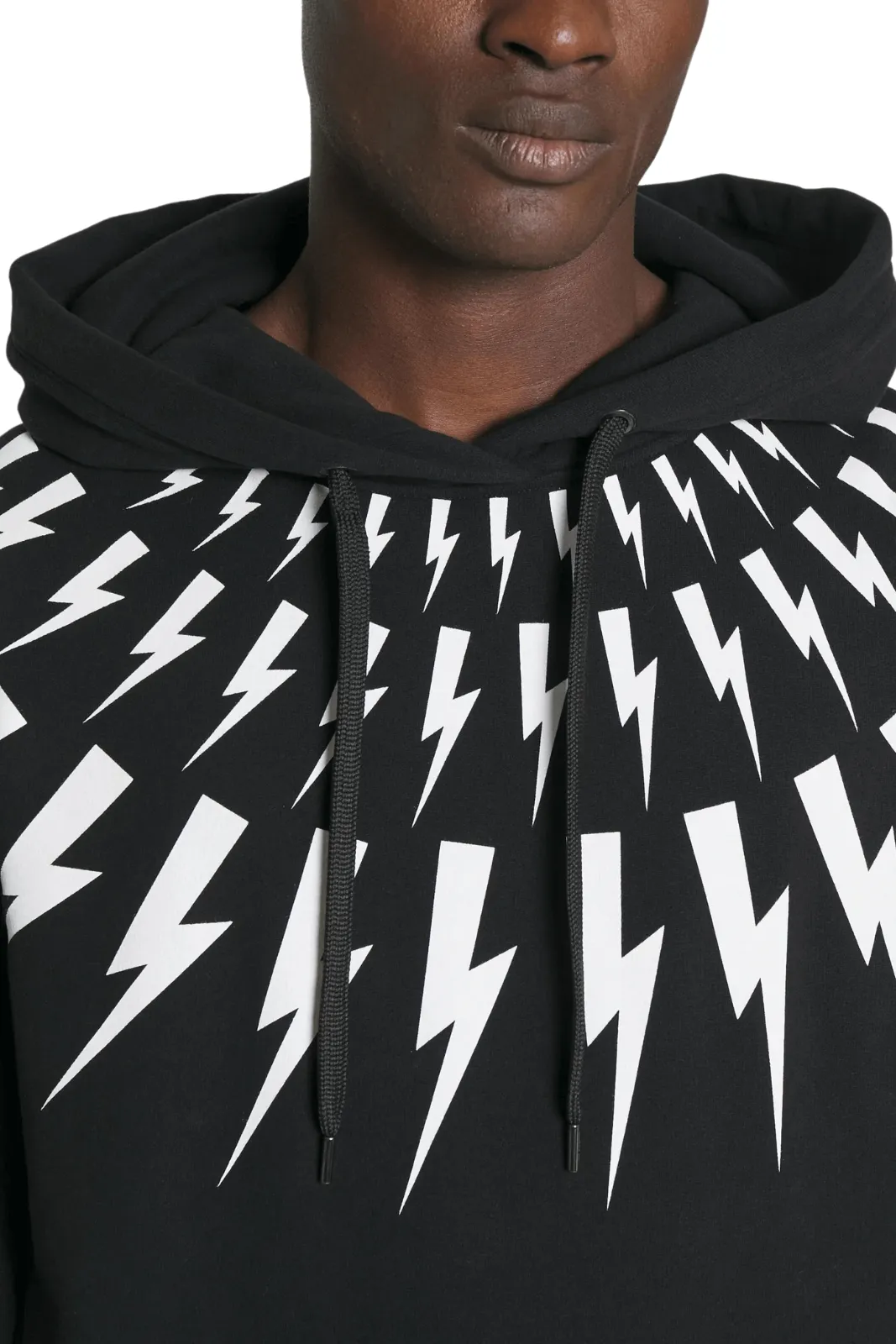 Neil Barrett Fairisle Thunderbolt black Hoodie