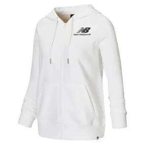 New Balance Womens Essentials Full Zip Hoodie - White