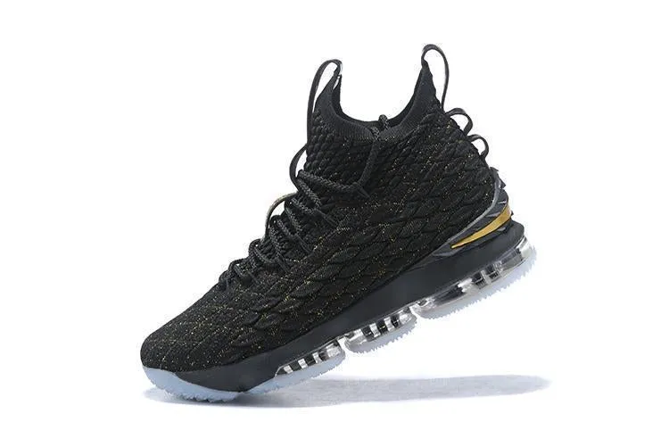 Nike Lebron XV 15 Black Gold Men Shoes Sale Size US7,8,8.5,9,10,11,12