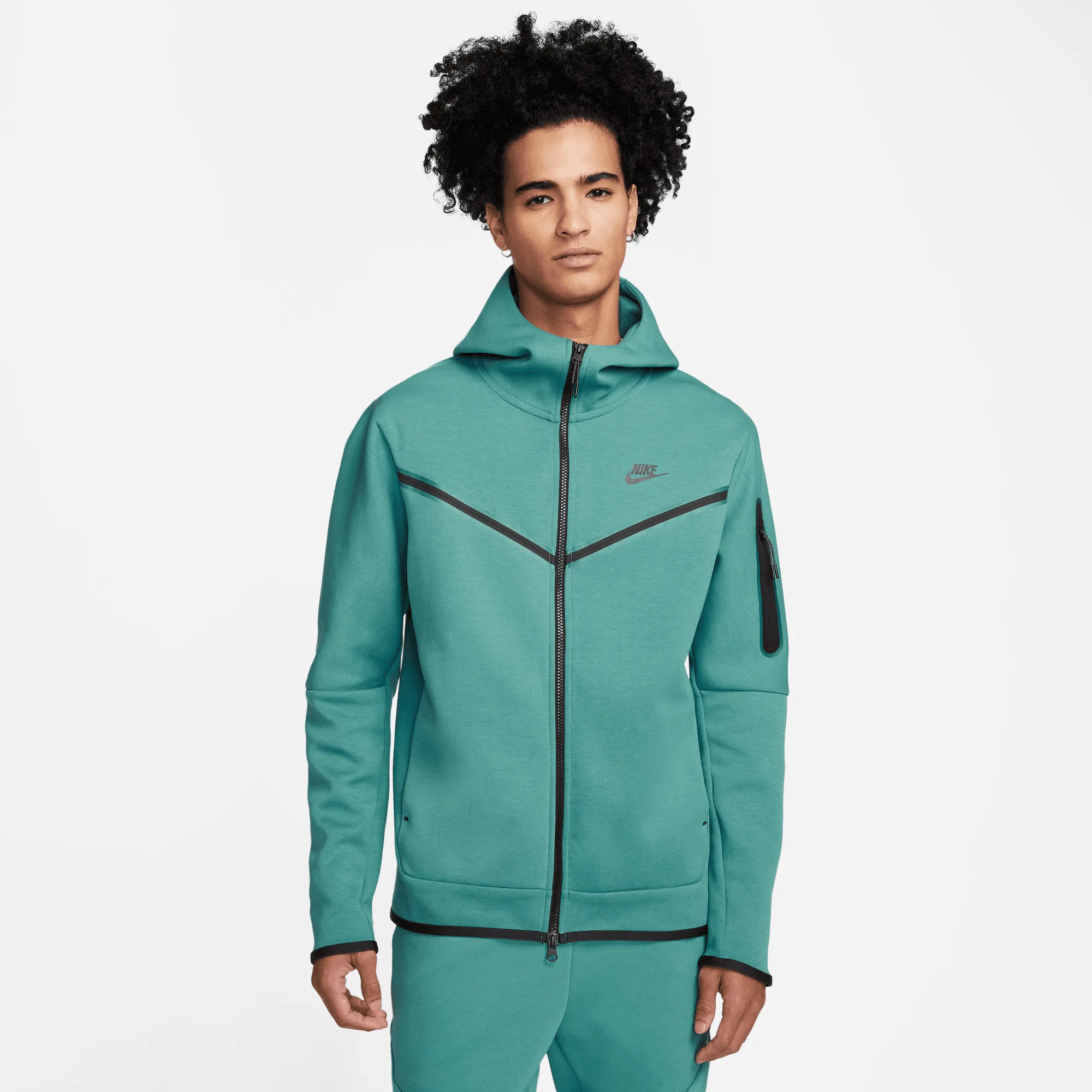 Nike Sportswear Tech Fleece Green Full-Zip Hoodie