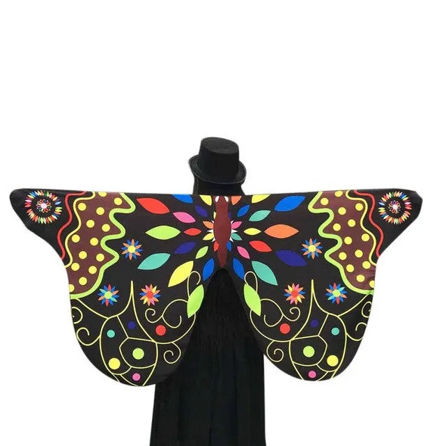 Novelty Desgin Soft Fabric Butterfly Wings Shawl Women Fairy Ladies Nymph Pixie Costume Accessory Pashmina Ladies  #63 SM6