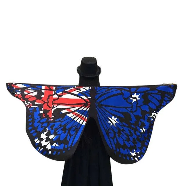 Novelty Desgin Soft Fabric Butterfly Wings Shawl Women Fairy Ladies Nymph Pixie Costume Accessory Pashmina Ladies  #63 SM6