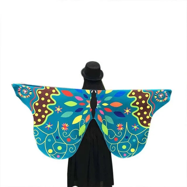 Novelty Desgin Soft Fabric Butterfly Wings Shawl Women Fairy Ladies Nymph Pixie Costume Accessory Pashmina Ladies  #63 SM6