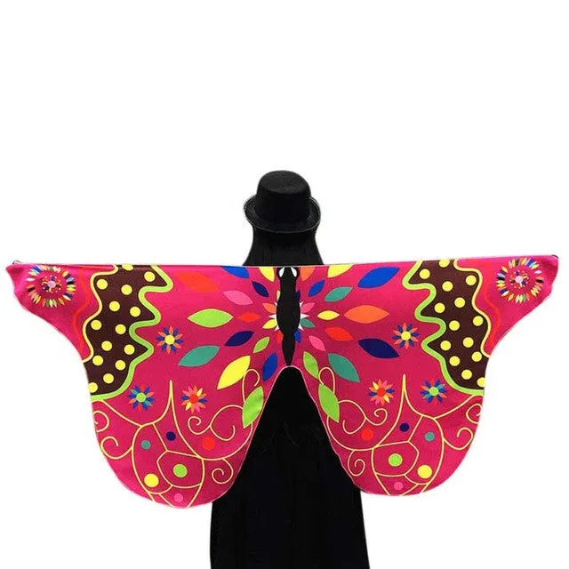 Novelty Desgin Soft Fabric Butterfly Wings Shawl Women Fairy Ladies Nymph Pixie Costume Accessory Pashmina Ladies  #63 SM6