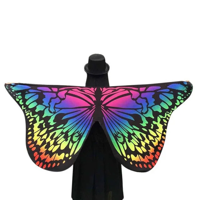 Novelty Desgin Soft Fabric Butterfly Wings Shawl Women Fairy Ladies Nymph Pixie Costume Accessory Pashmina Ladies  #63 SM6