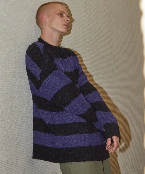 Number Nine Alpaca Striped Knit Big Pullover