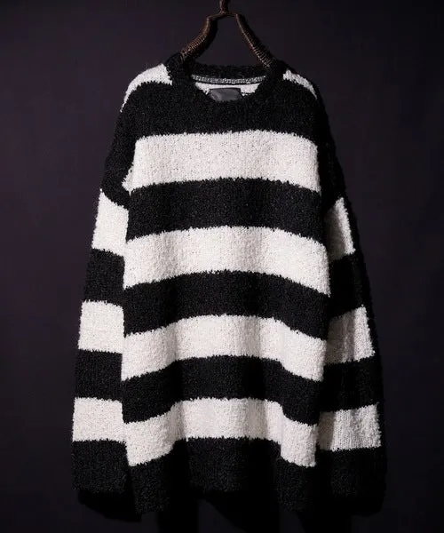 Number Nine Alpaca Striped Knit Big Pullover