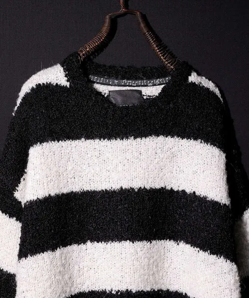 Number Nine Alpaca Striped Knit Big Pullover