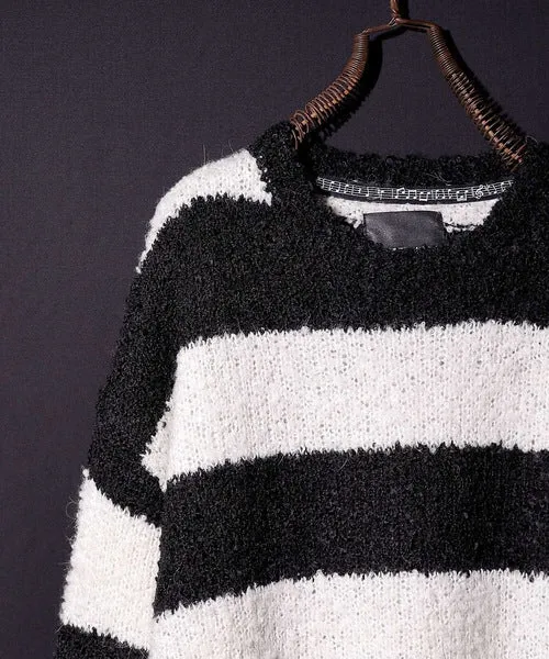 Number Nine Alpaca Striped Knit Big Pullover