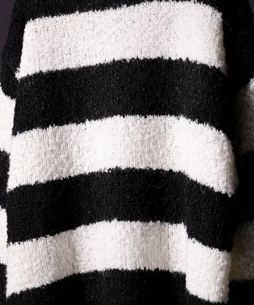 Number Nine Alpaca Striped Knit Big Pullover