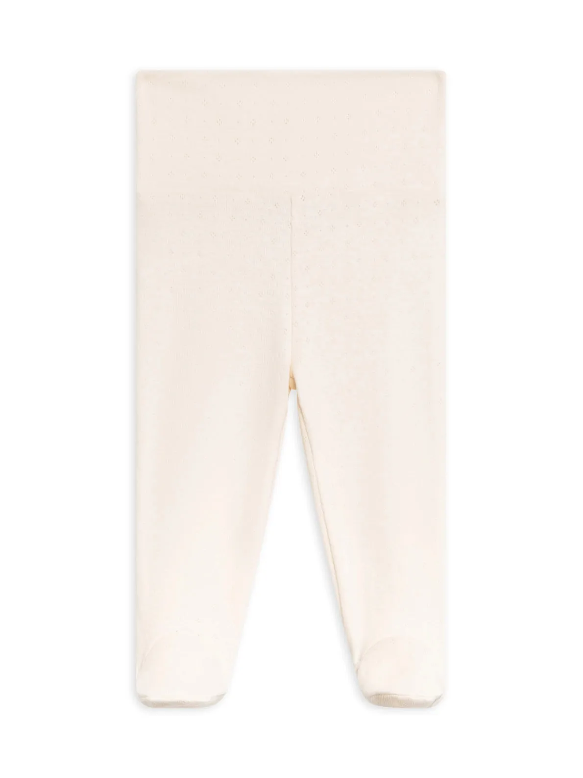 Organic Chloe Pointelle Footed Pant - Ivory