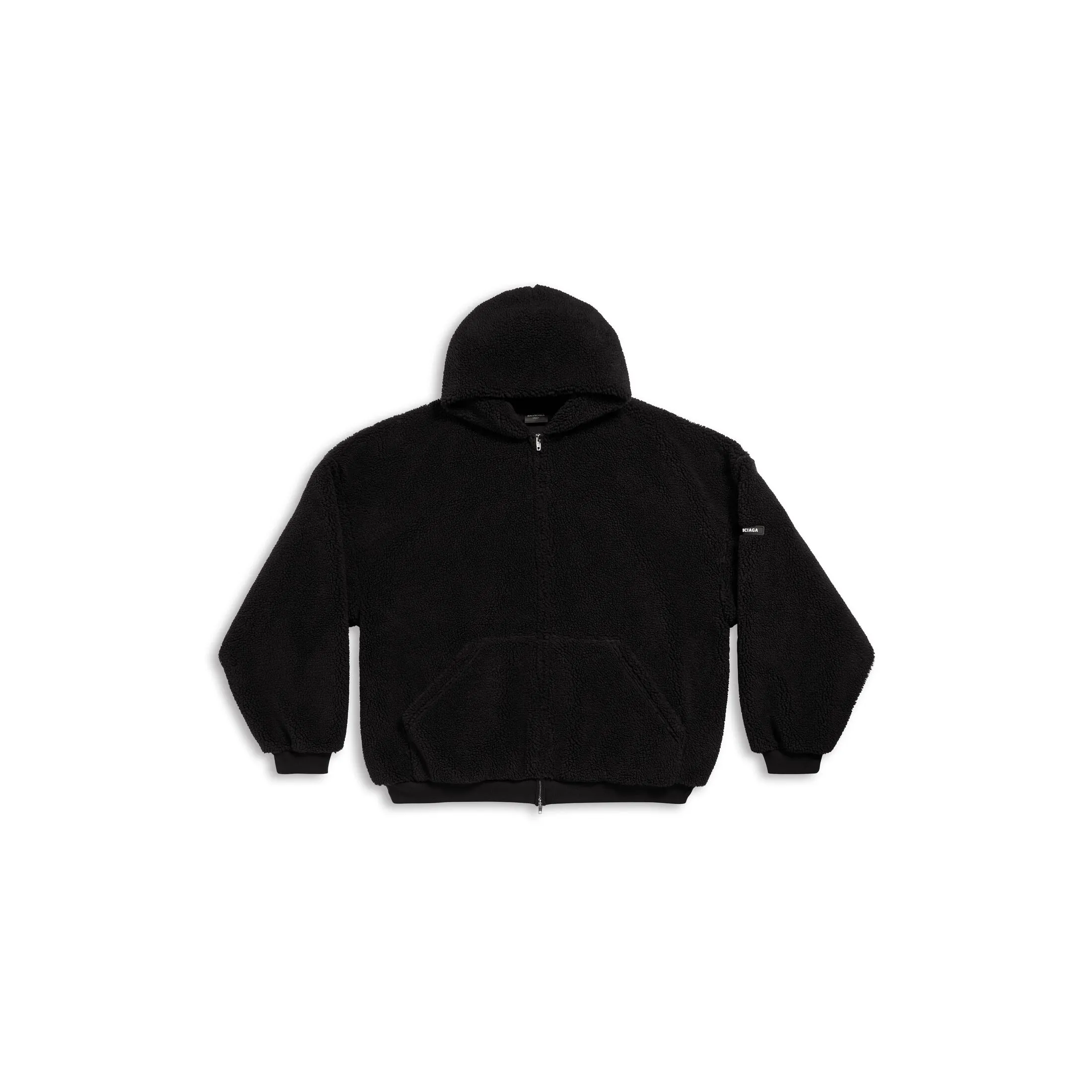 OUTERWEAR ZIP-UP HOODIE OVERSIZED IN BLACK