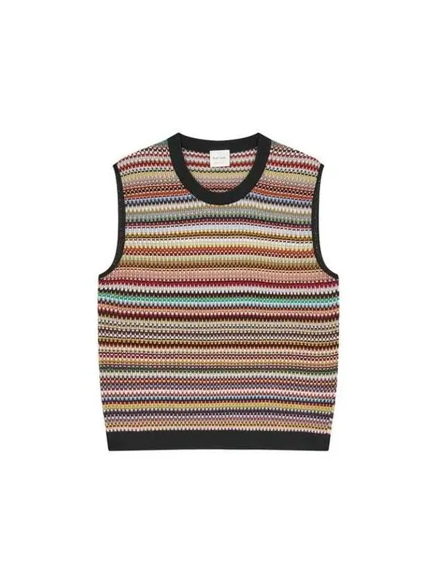 Overseas Station Season Big Chance 8 18 Women s Striped Pattern Knit Vest Black 271020