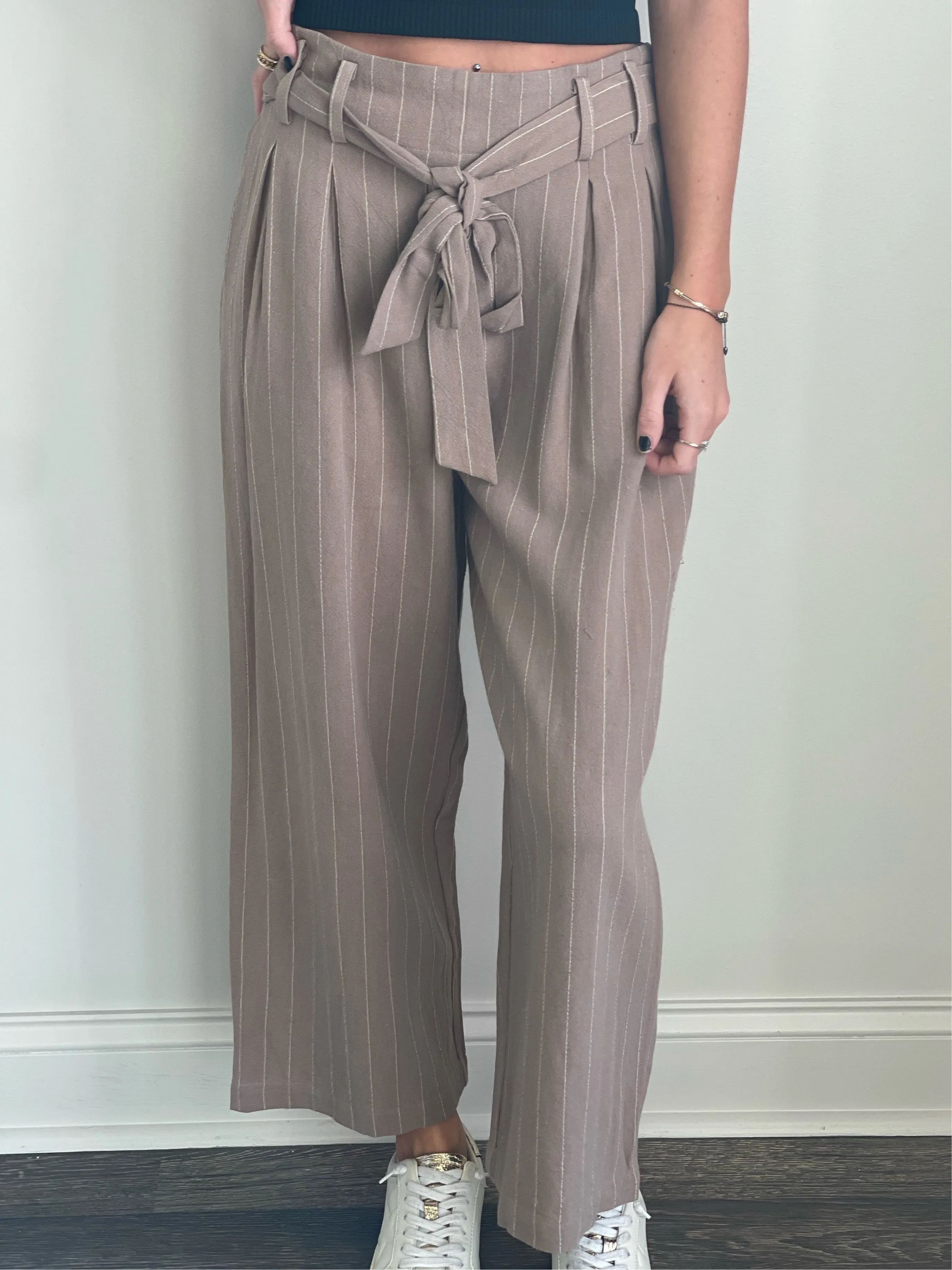 Palmer Sand Pinstripe Pants