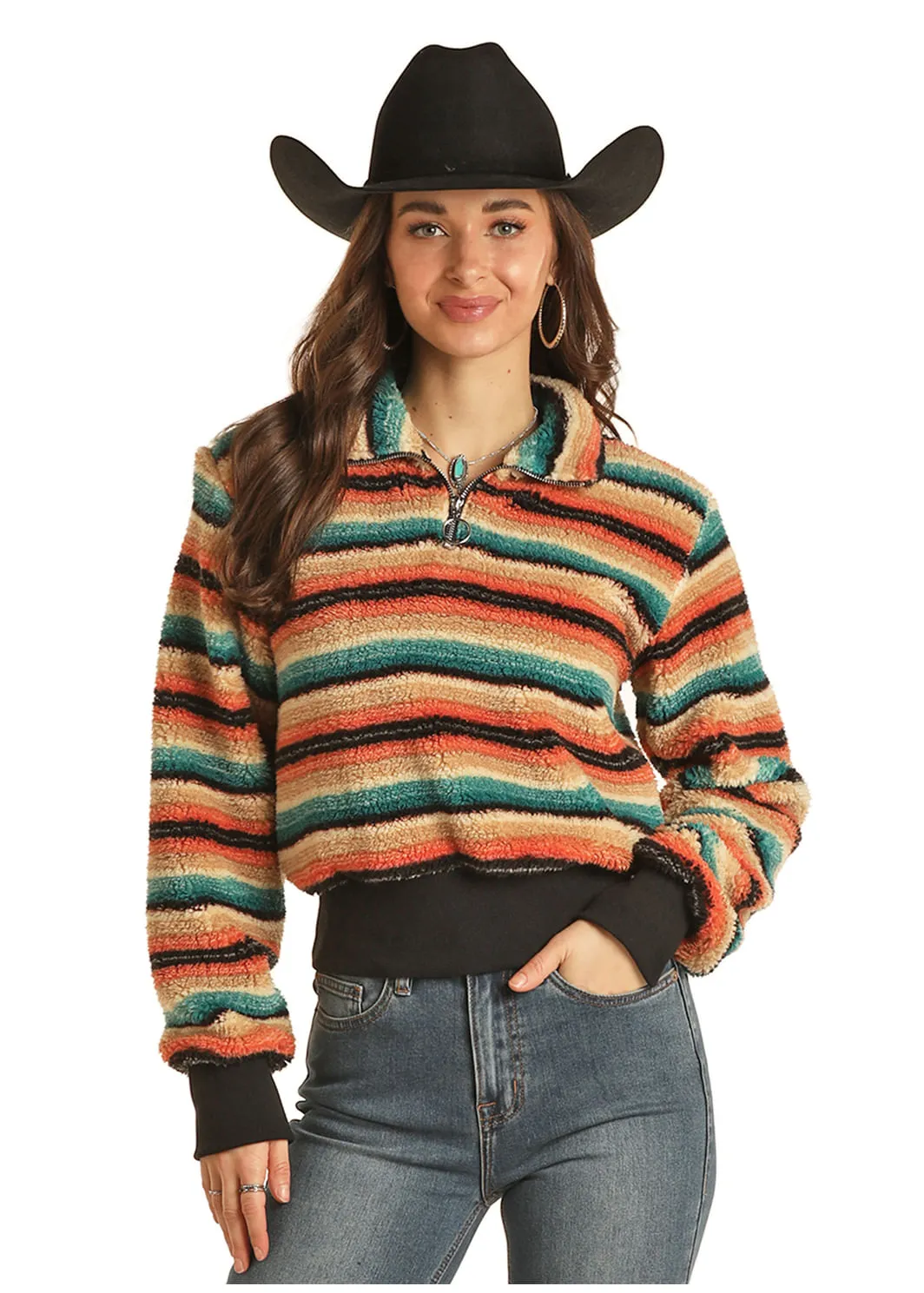 Panhandle Slim Womens Stripe Printed  Pullover