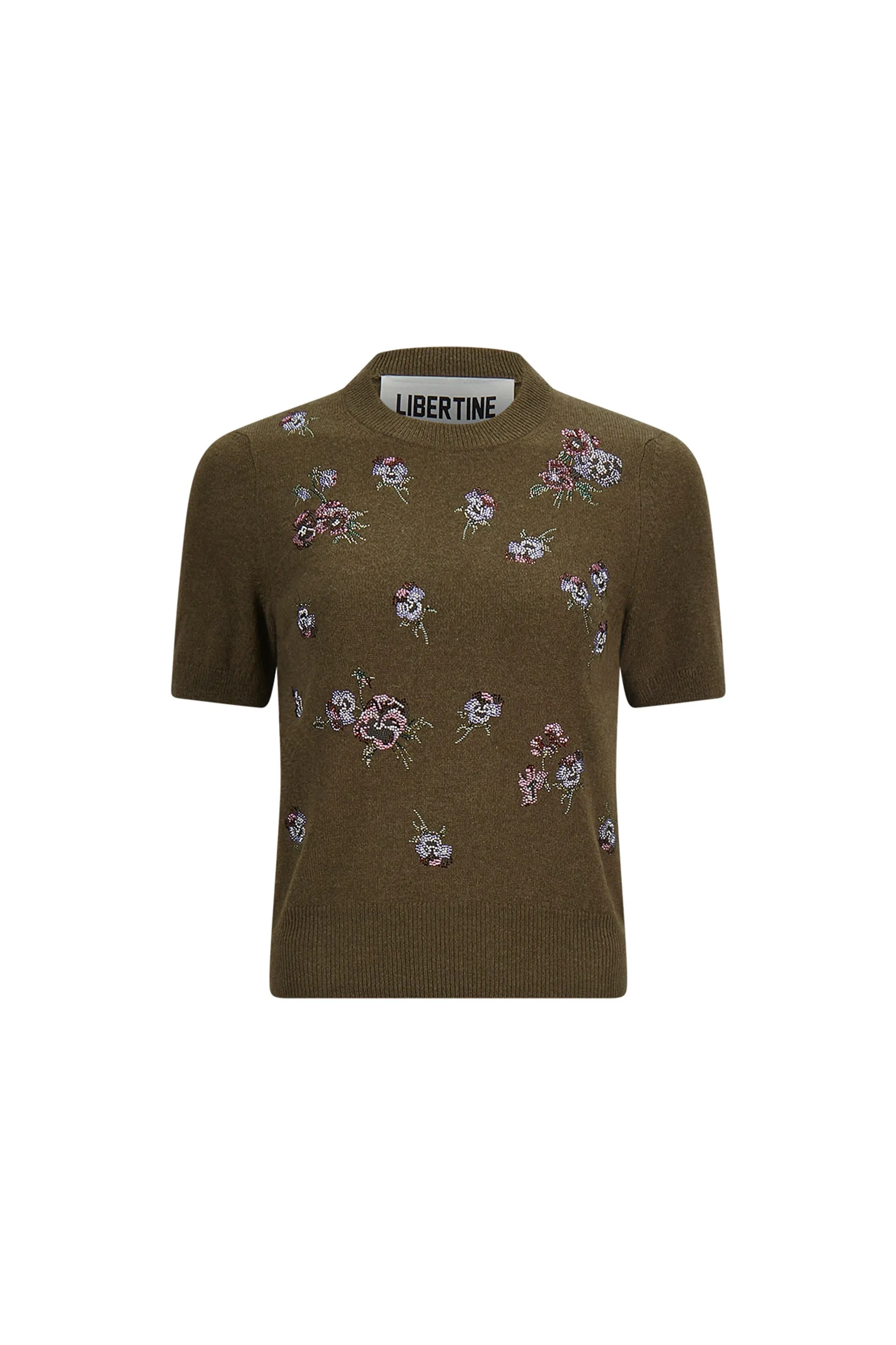 'PANSIES' SHORT SLEEVE PULLOVER