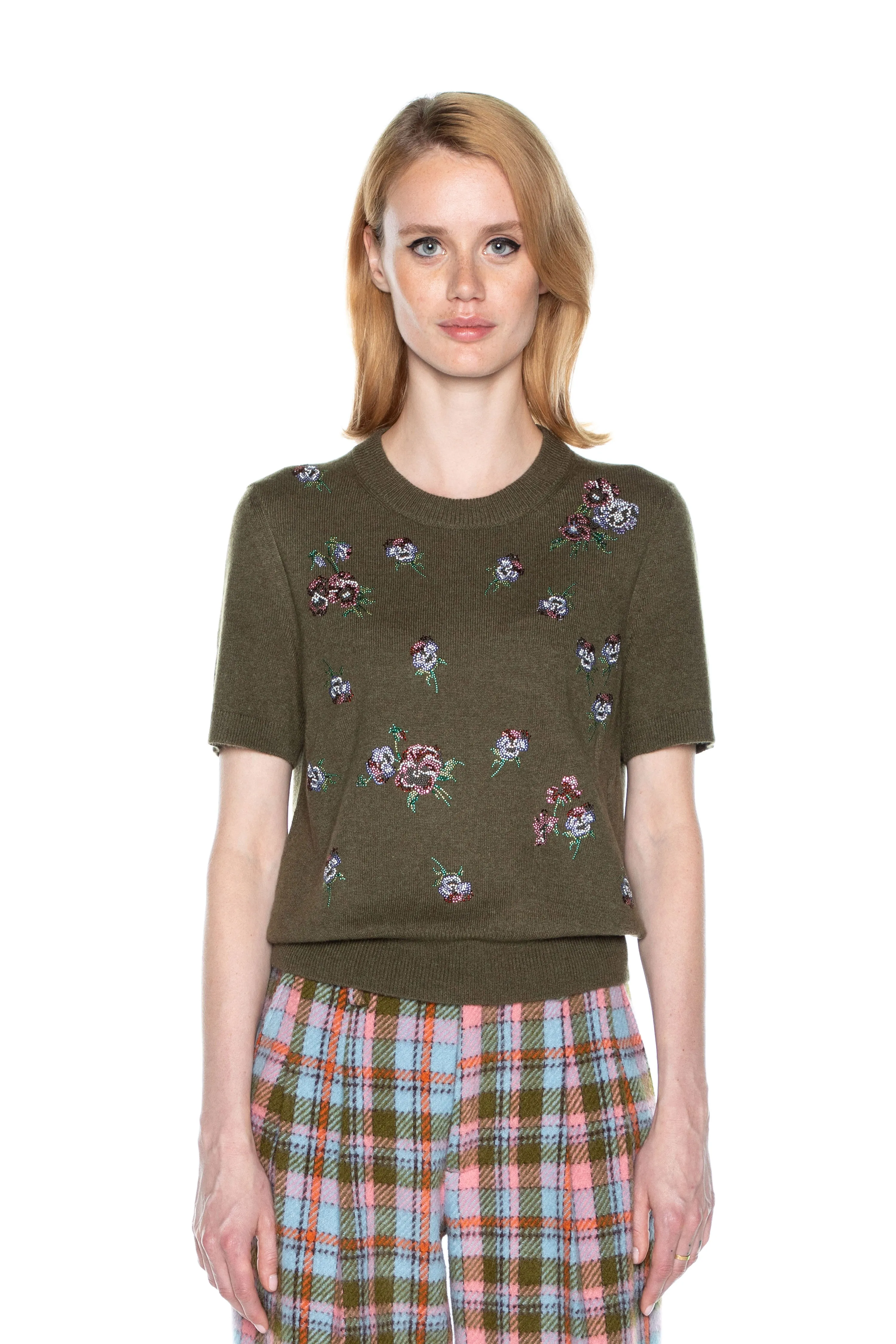 'PANSIES' SHORT SLEEVE PULLOVER