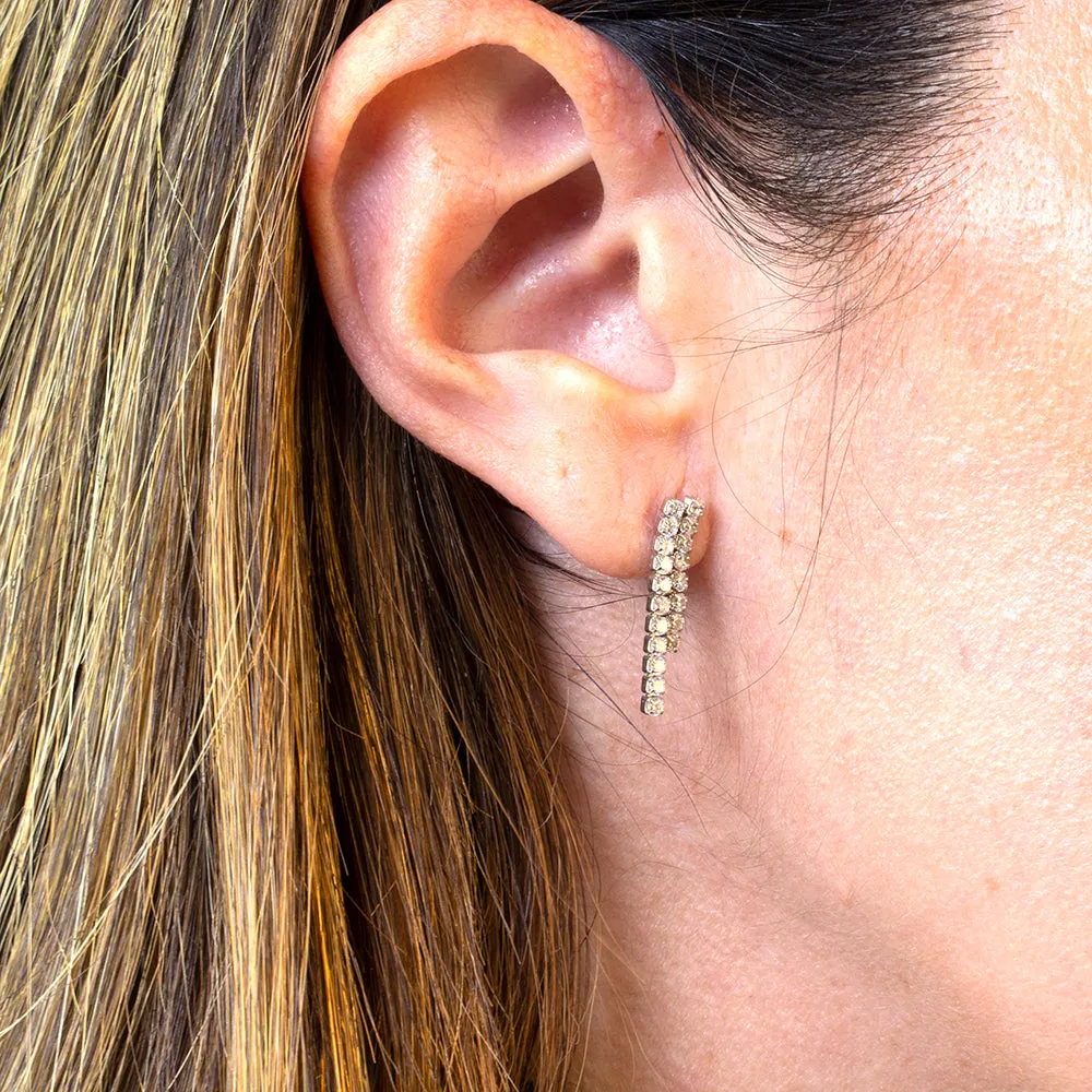 Pendientes Cascade doble plata