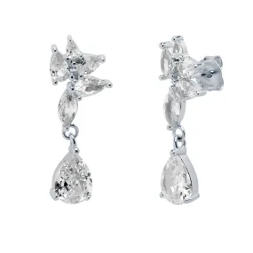 Pendientes floral plata