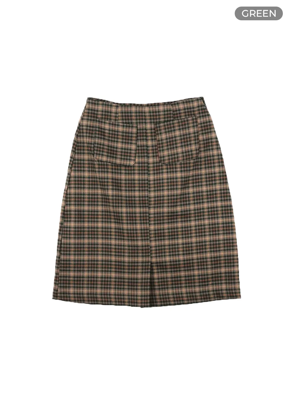 Plaid Midi Skirt OM422