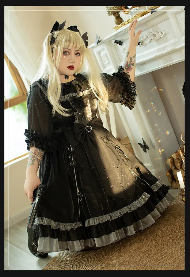 Plus size Goth Lolita metal heart dress