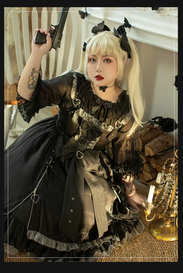 Plus size Goth Lolita metal heart dress