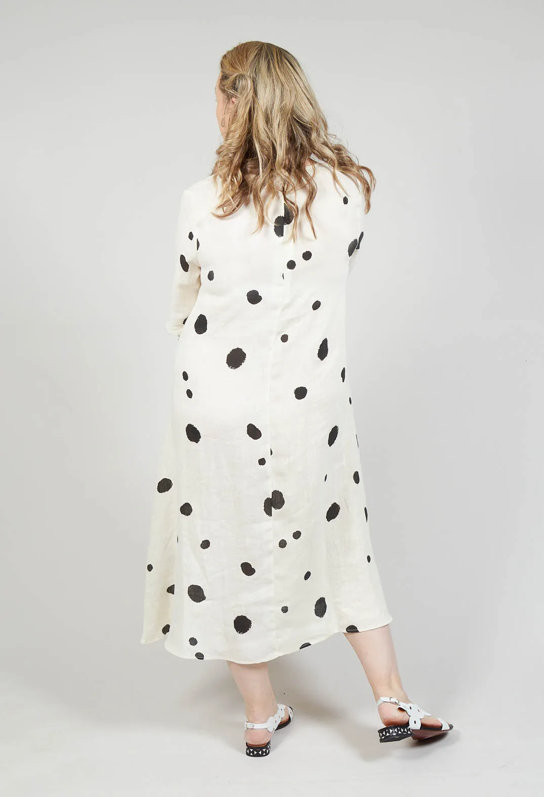 Polka Dot Smock Dress in Pois Nero