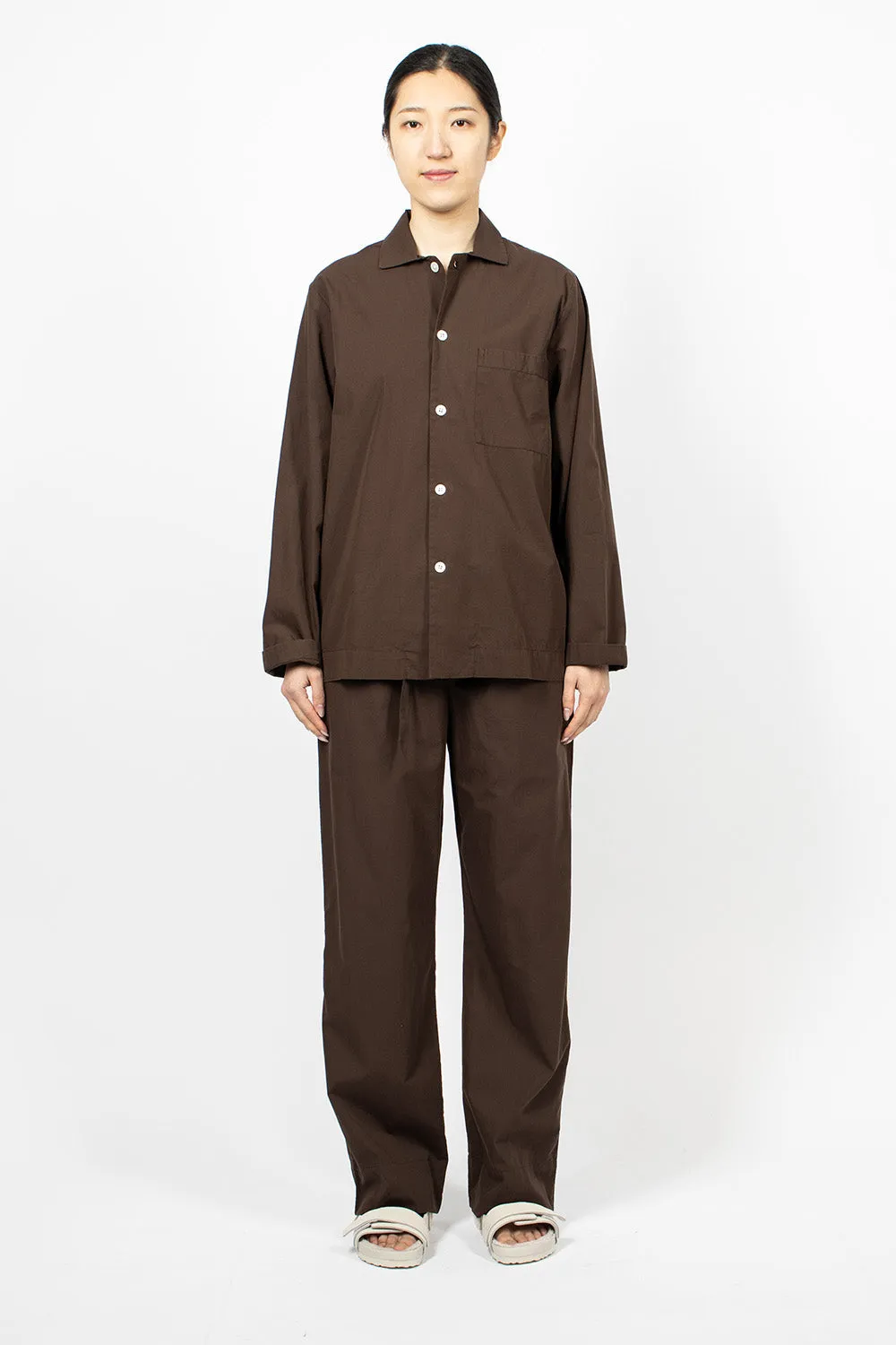 Poplin Pyjama Pants Coffee