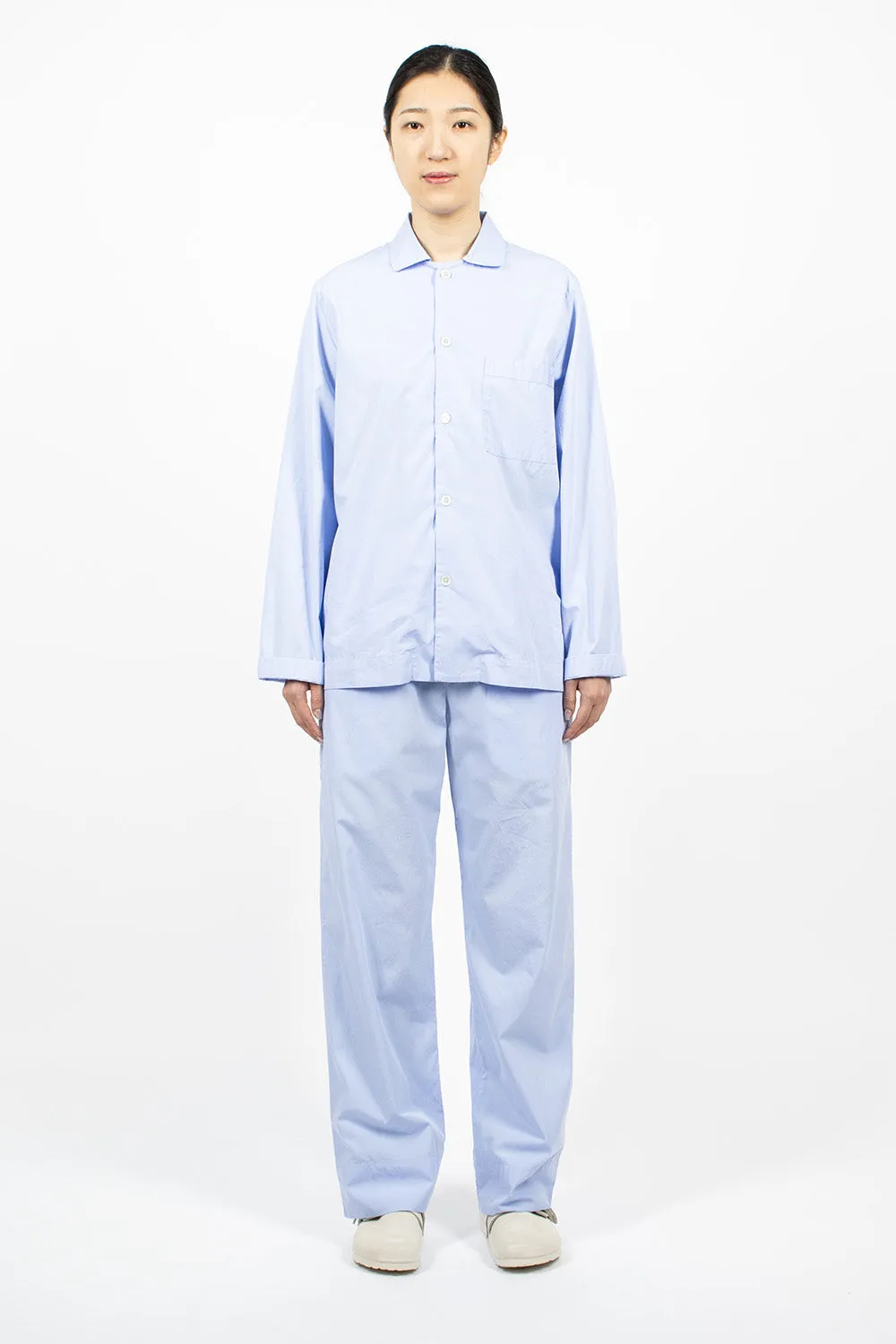 Poplin Pyjama Pants Pale Clear Blue