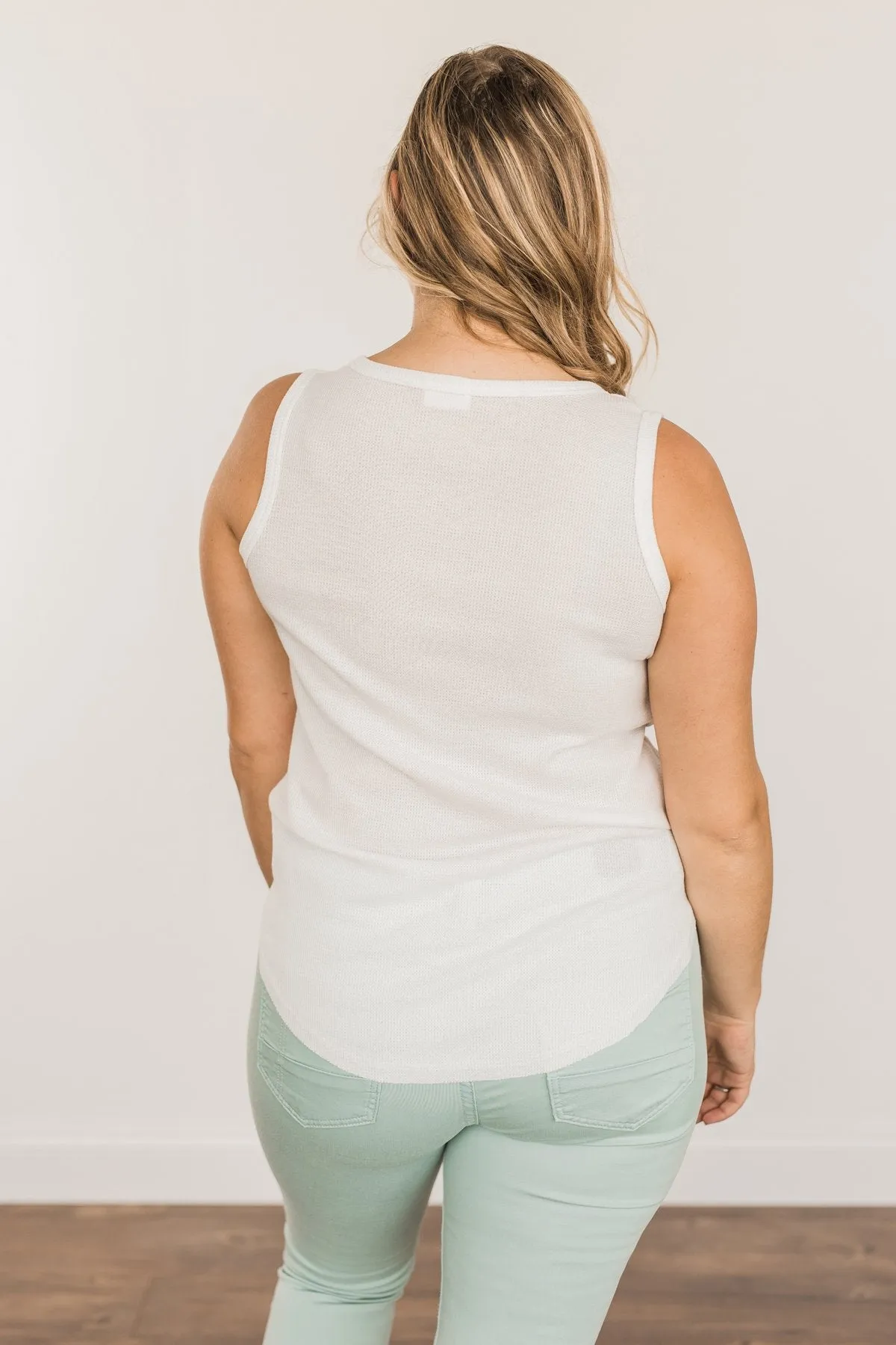 Prove Them Wrong Thermal Knit Tank Top- Ivory