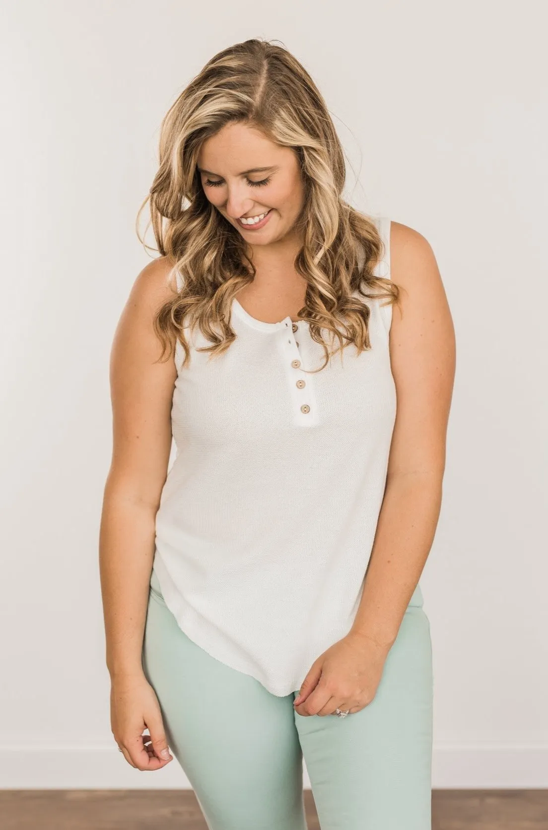 Prove Them Wrong Thermal Knit Tank Top- Ivory