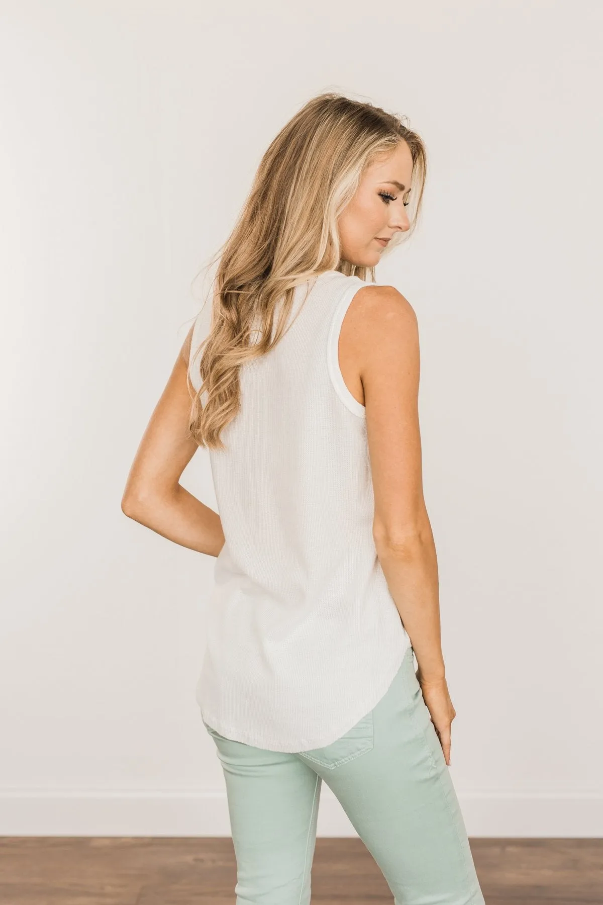 Prove Them Wrong Thermal Knit Tank Top- Ivory