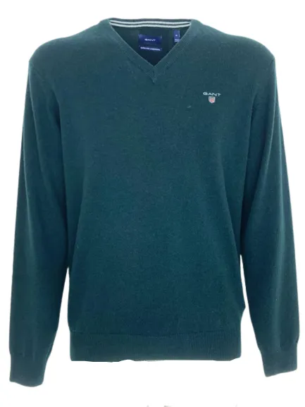 PULLOVER UOMO VERDE 100% LANA