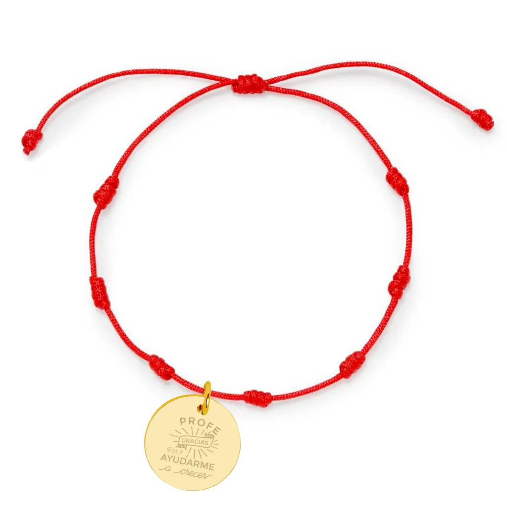 Pulsera Personalizable7  nudos Roja Oro