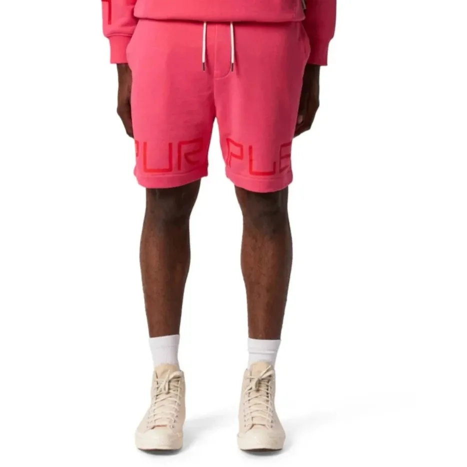 Purple Brand French Terry Sweatshort Wordmark Pink