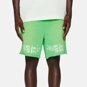 Purple Brand Glitch Fluorescent Green Shorts