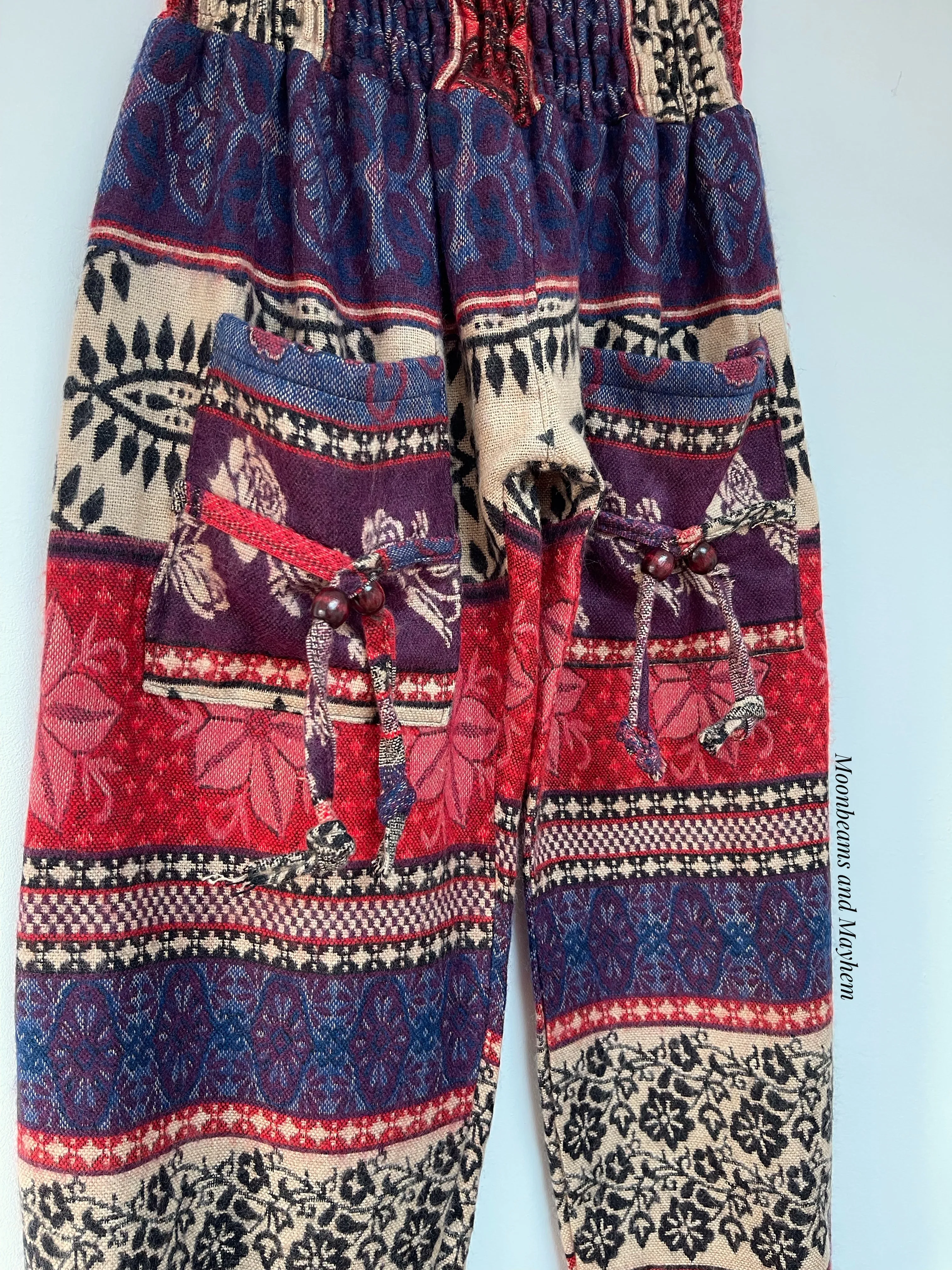 PURPLE RAIN WINTER FLEECE HAREM PANTS / TROUSERS SIZE S / M