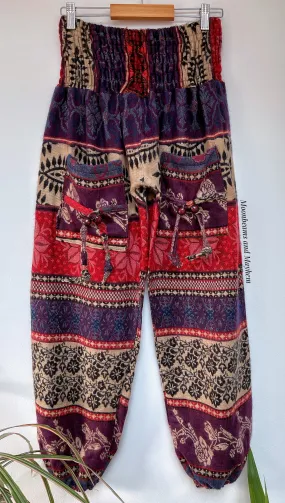 PURPLE RAIN WINTER FLEECE HAREM PANTS / TROUSERS SIZE S / M