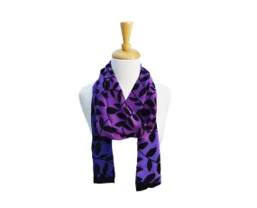 Purple/Violet Ombre Leaf Crepe Scarf