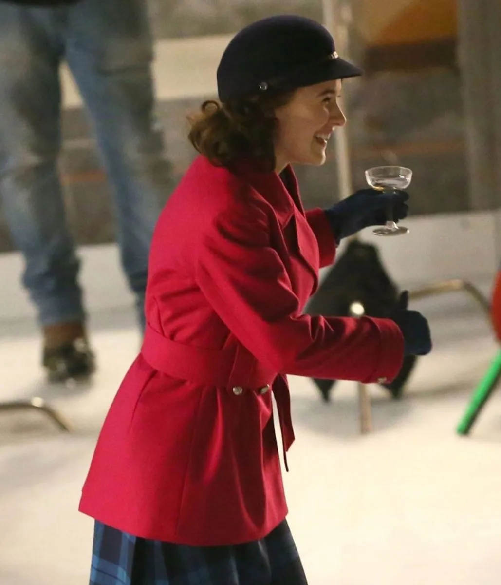 Rachel Brosnahan The Marvelous Mrs Season 05 Red Peacoat