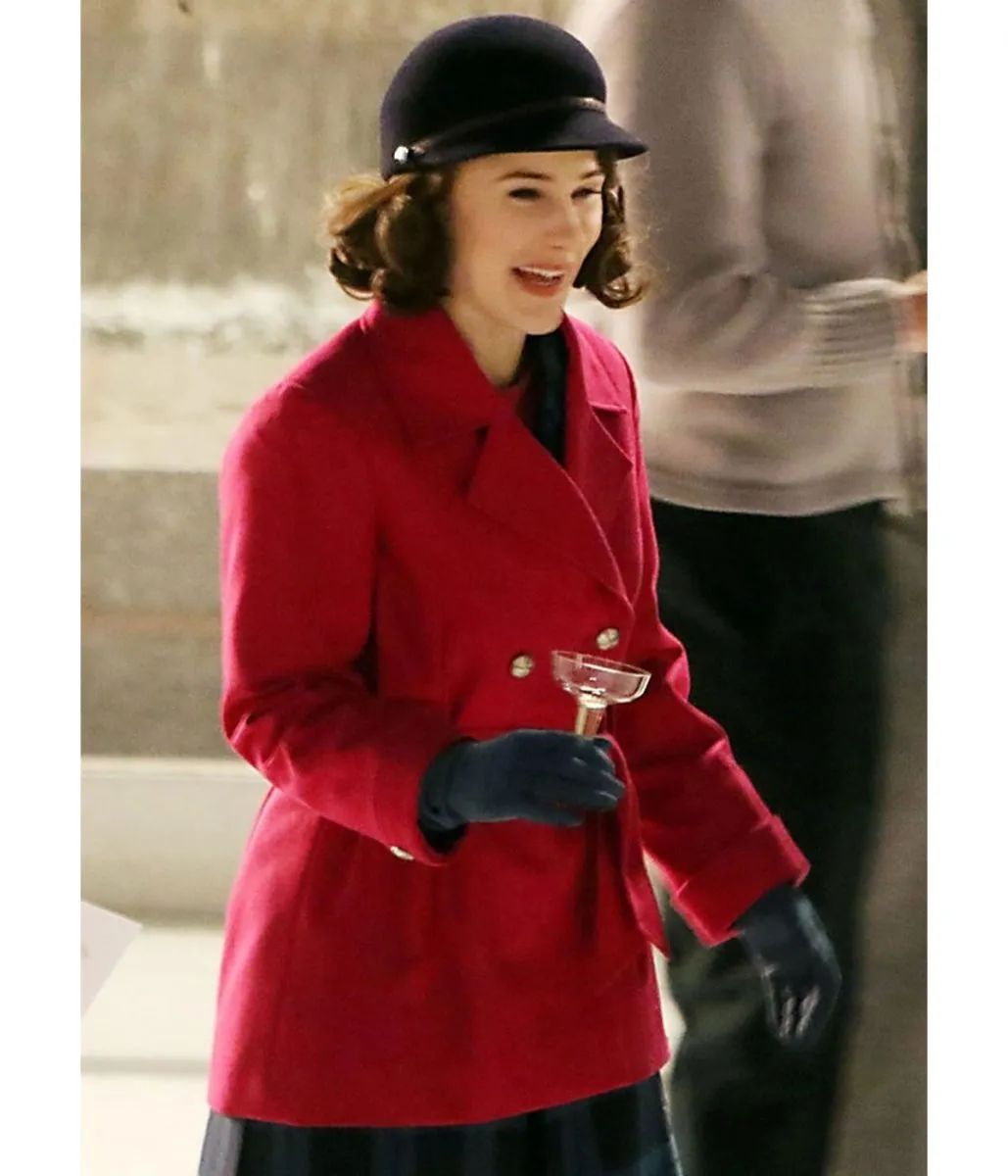 Rachel Brosnahan The Marvelous Mrs Season 05 Red Peacoat