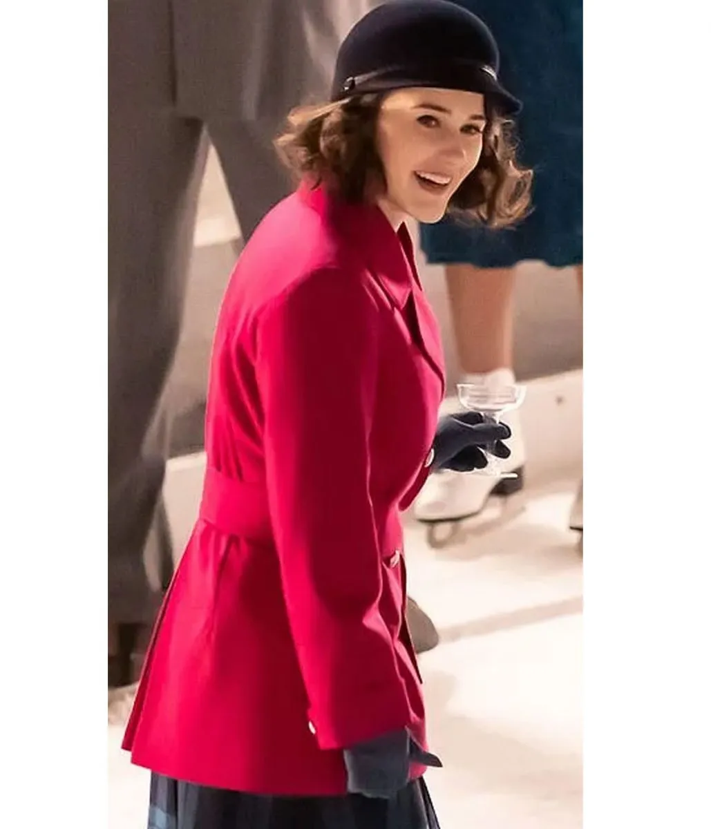 Rachel Brosnahan The Marvelous Mrs Season 05 Red Peacoat