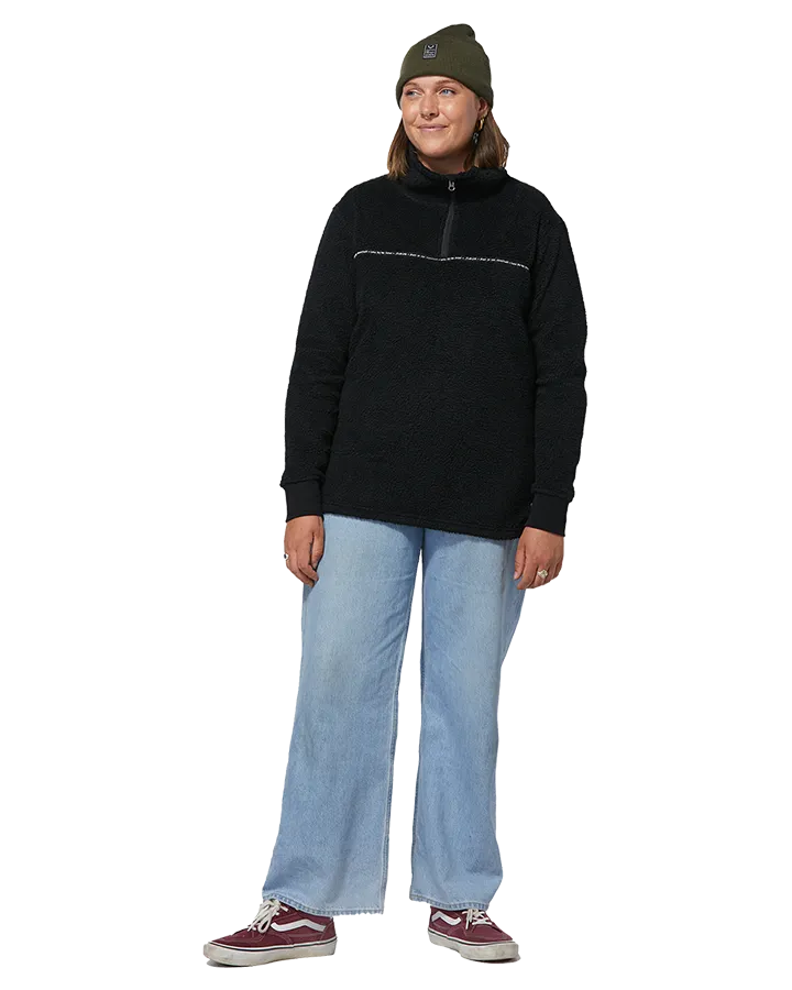 Rojo Jojo Women's Funnel Fleece True Black 2023 | Snow Apparel Womens | Snow Skiers Warehouse