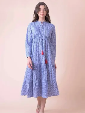 Sacs of Ashbourne   Handprint Dream Apparel Corfu Dress Tulip Blue